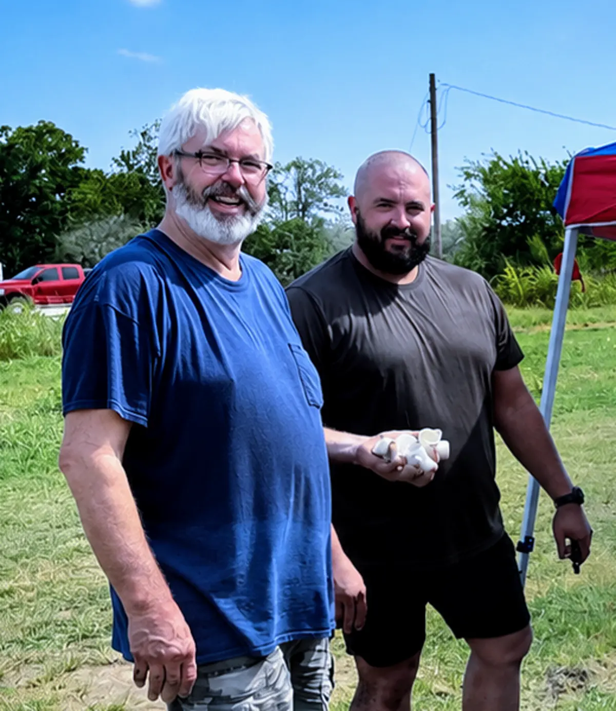 Phil and Daniel of Windham Plumbing Co on a job site